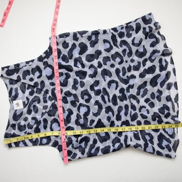 Cabi 5536 Feline Shirt Animal Print Sleeveless Blouse Tank Top Purple Size Small - Picture 7 of 7